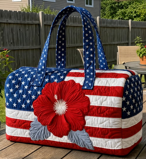 Handmade Quilted USA Tote Bag