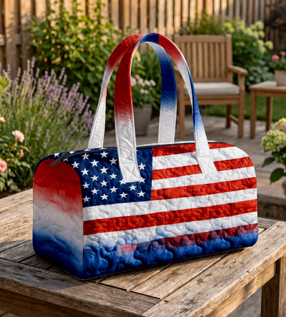 Handmade Quilted USA Tote Bag